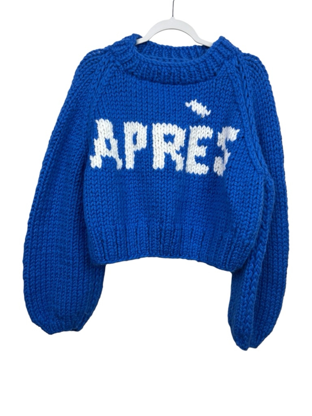 GOGO Blue Wool Knit Après Pullover Sweater Women’s One Size